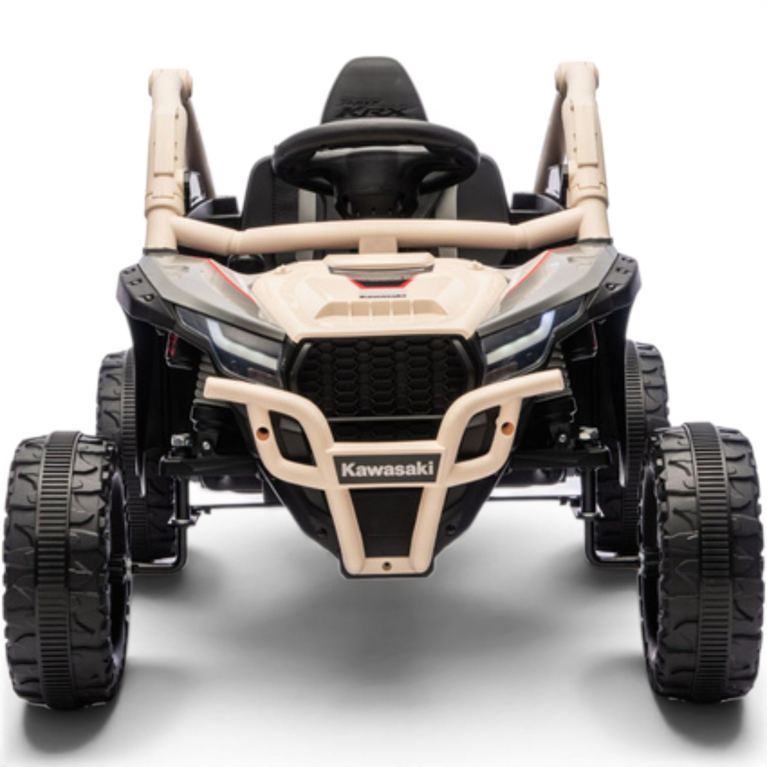 Carro Elétrico para criança KAWASAKI 24V Khaki c/ RODAS DE BORRACHA & ASSENTO EM PELE