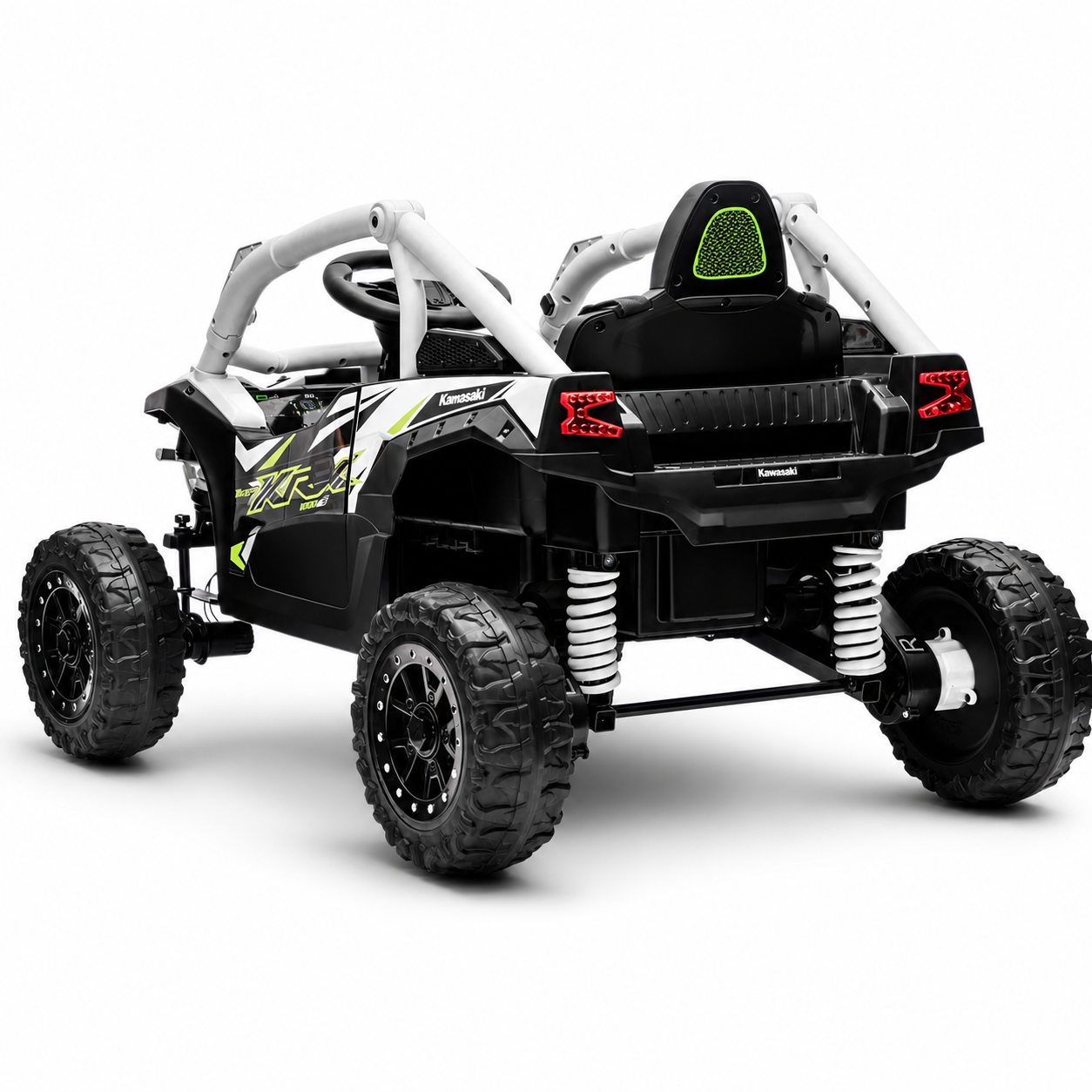 Carro Elétrico para Criança Buggy KAWASAKI 4x4 12v BATERIA DE LITIO Branco c/ RODAS DE BORRACHA & ASSENTO EM PELE