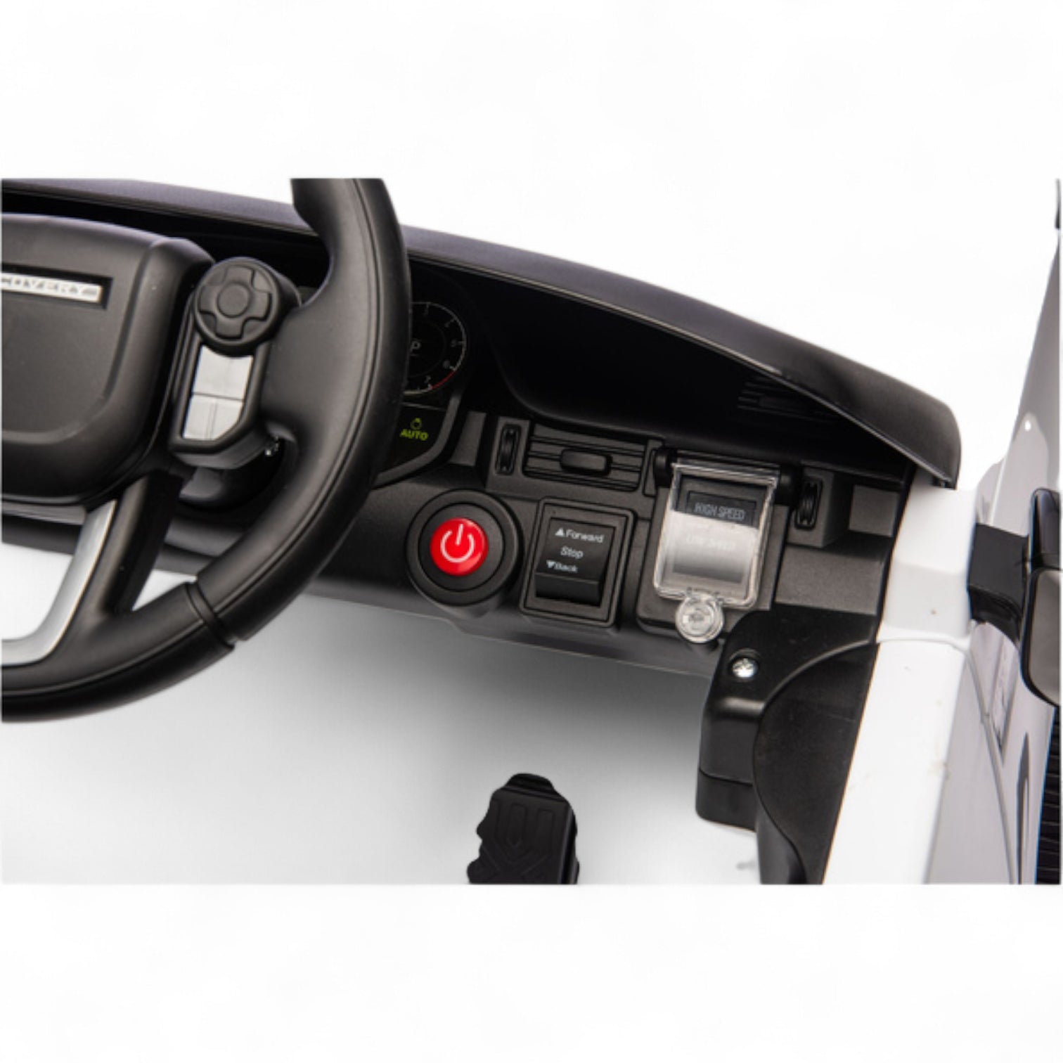 Carro Elétrico para Criança RANGE ROVER DISCOVERY 12v Branco c/ RODAS DE BORRACHA & ASSENTO EM PELE