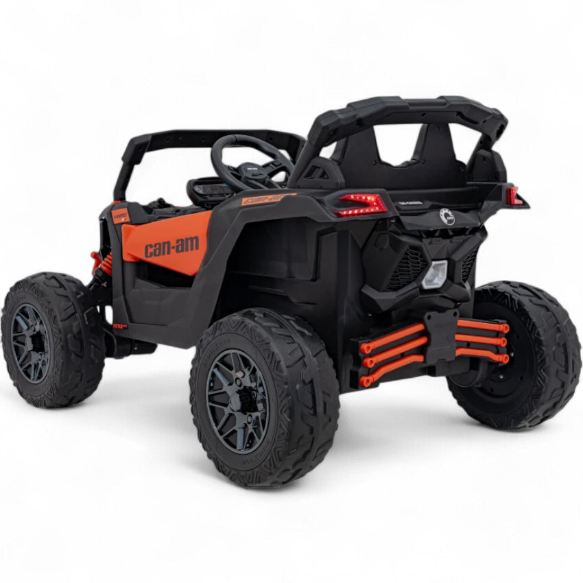 Carro Elétrico para Criança CAN-AM MAVERICK 4x4 24v Laranja c/ RODAS DE BORRACHA & ASSENTO EM PELE