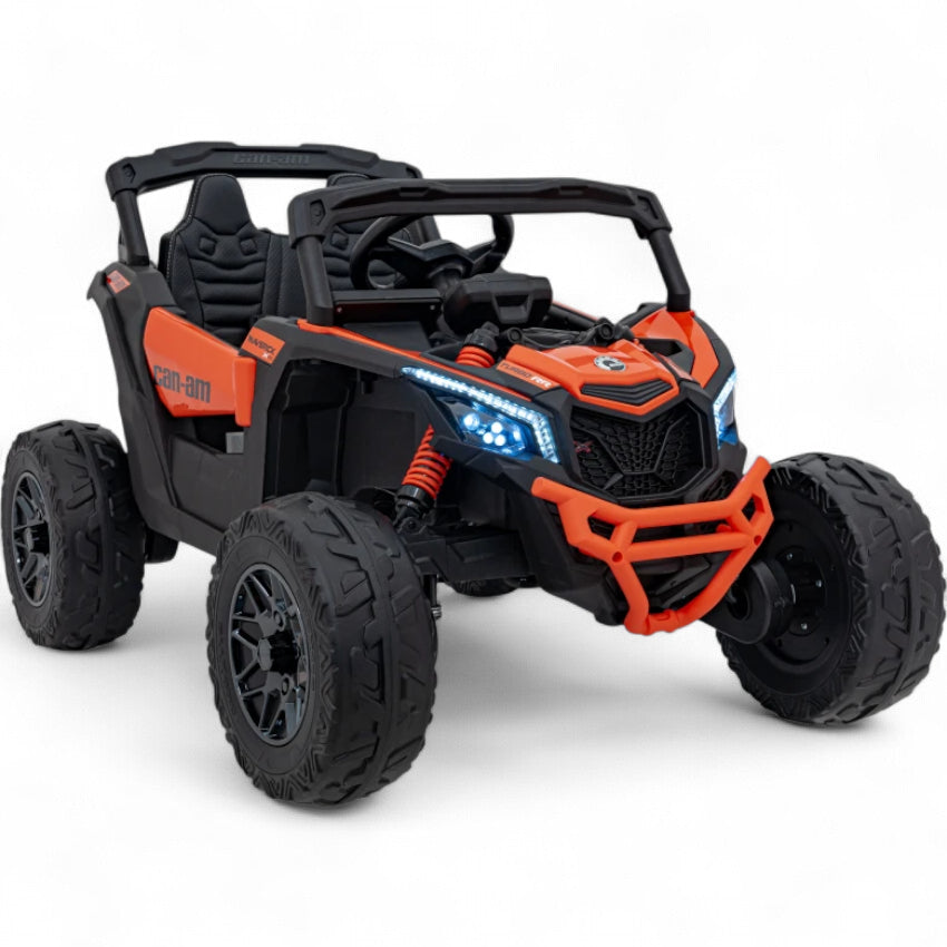 Carro Elétrico para Criança CAN-AM MAVERICK 4x4 24v Laranja c/ RODAS DE BORRACHA & ASSENTO EM PELE