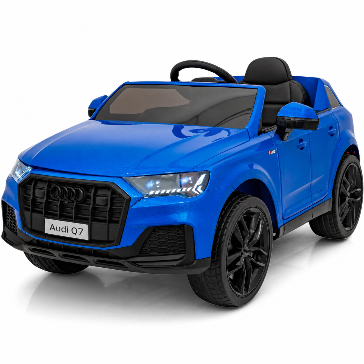 Carro Elétrico para Criança AUDI Q7 12v Azul Metalizado c/ RODAS DE BORRACHA & ASSENTO EM PELE