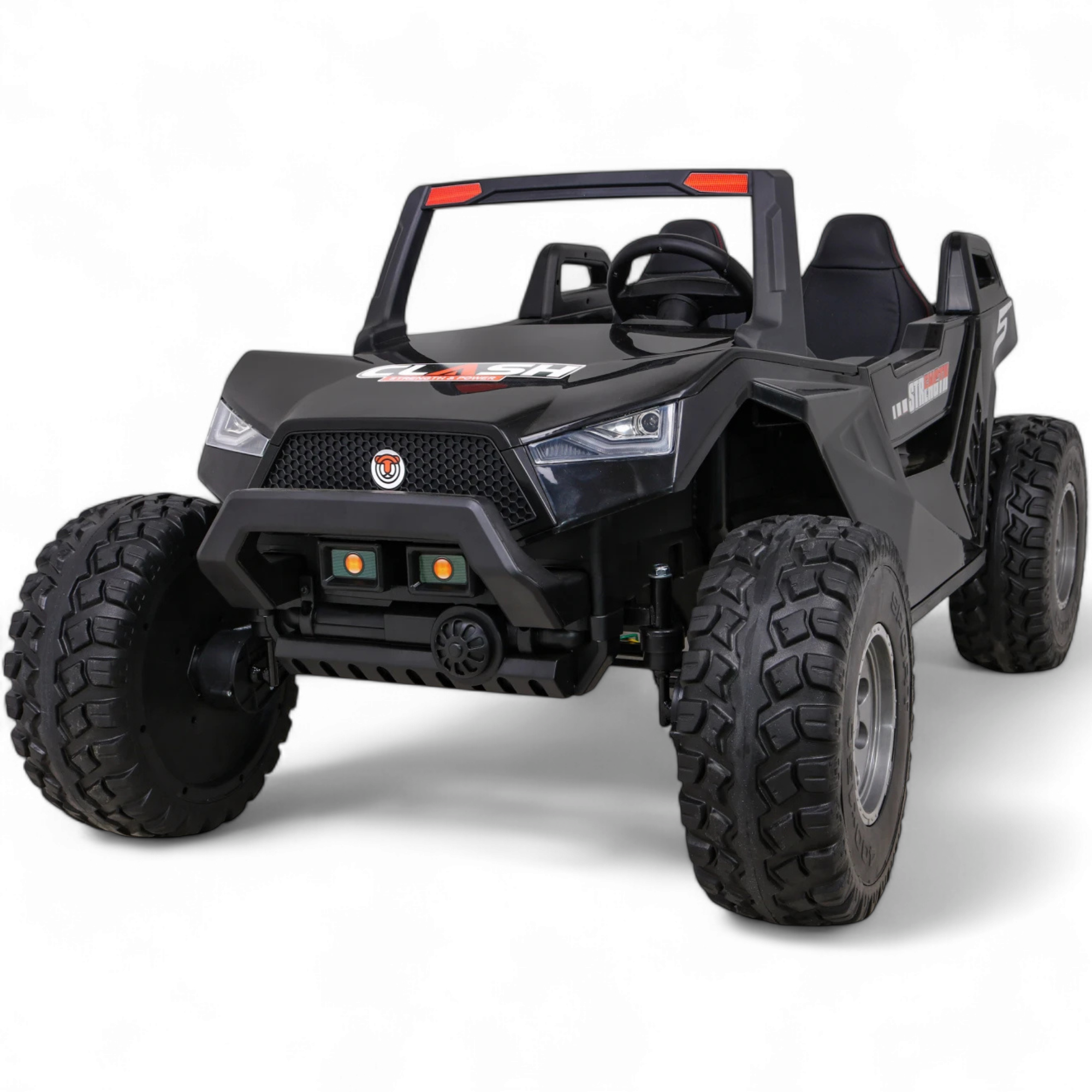 Carro Elétrico para Criança BUGGY CLASH 4x4 24v Preto 2 LUGARES, RODAS DE BORRACHA & ASSENTO EM PELE