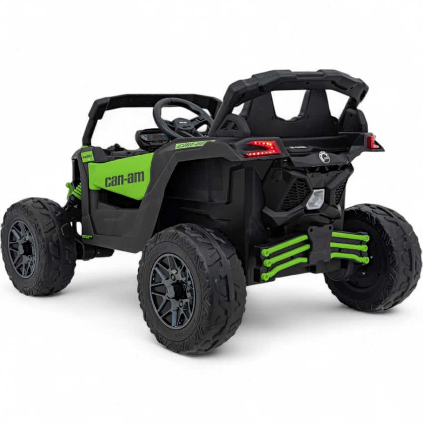Carro Elétrico para Criança CAN-AM MAVERICK 4x4 24v Verde c/ RODAS DE BORRACHA & ASSENTO EM PELE