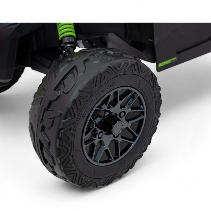 Carro Elétrico para Criança CAN-AM MAVERICK 4x4 24v Verde c/ RODAS DE BORRACHA & ASSENTO EM PELE
