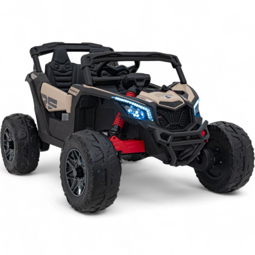 Carro Elétrico para Criança CAN-AM MAVERICK 4x4 24v Khaki c/ RODAS DE BORRACHA & ASSENTO EM PELE