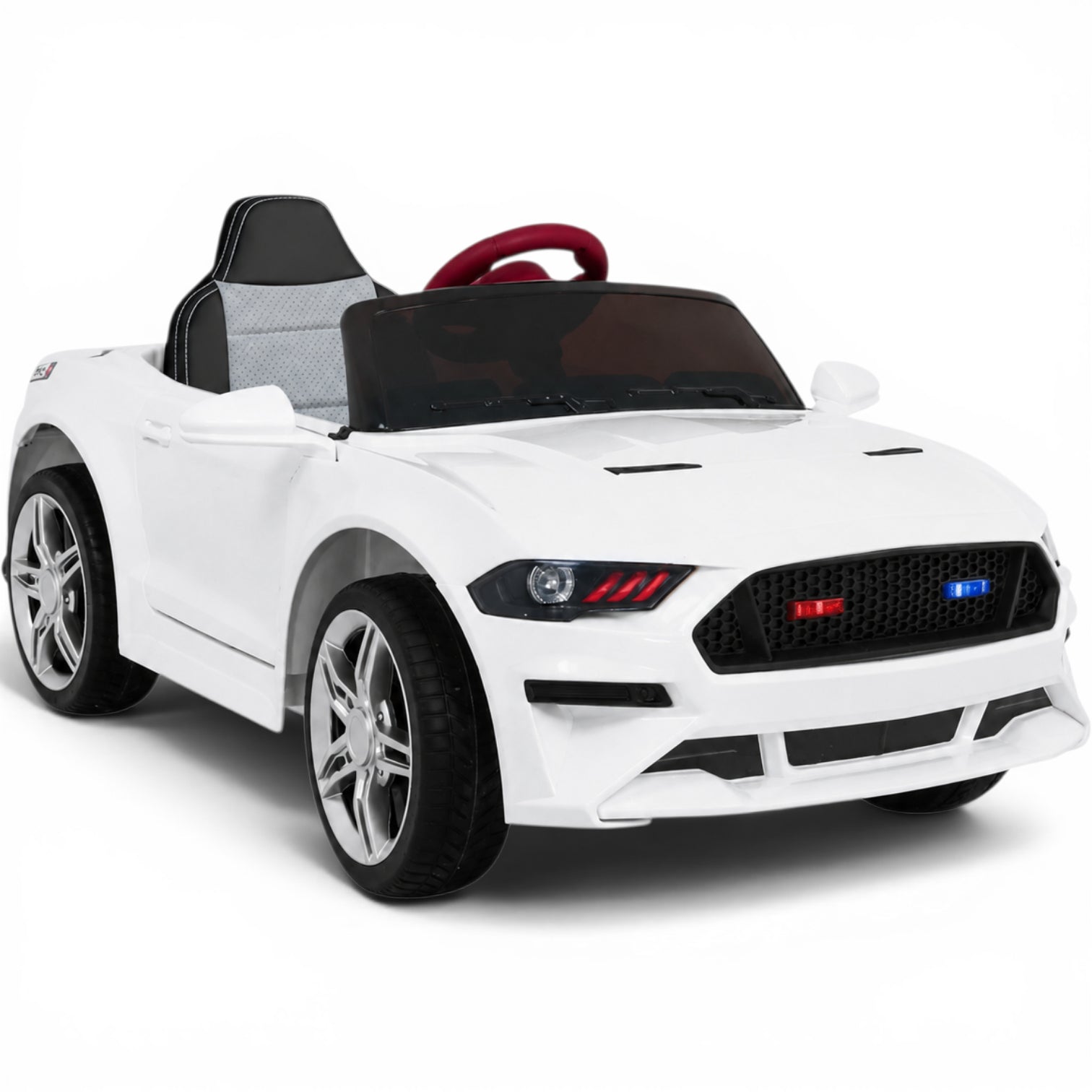Carro Elétrico para Criança GT Style Branco 12v c/ RODAS DE BORRACHA & ASSENTO EM PELE