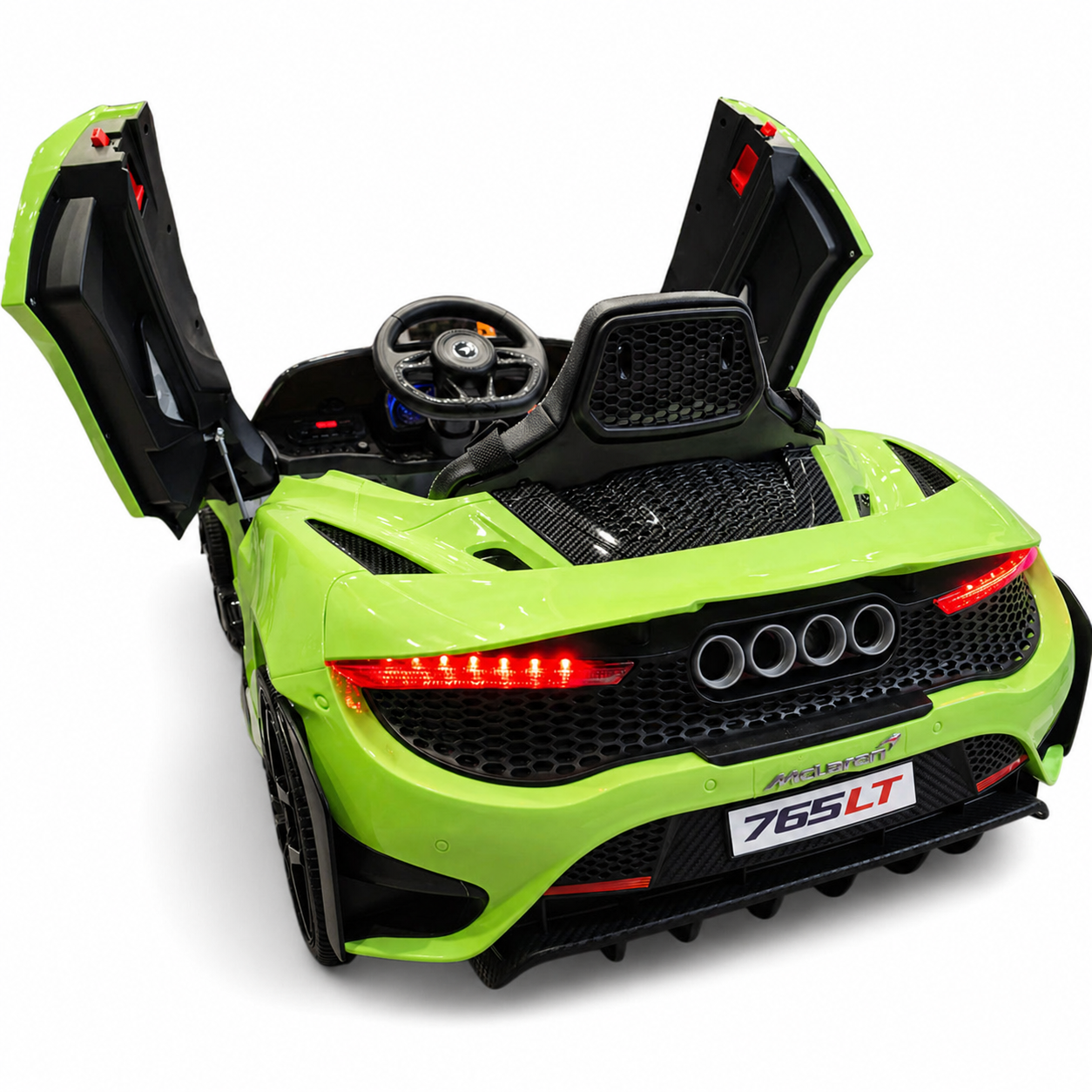 Carro Elétrico para Criança McLaren 765LT 12v Verde c/ RODAS DE BORRACHA & ASSENTO EM PELE