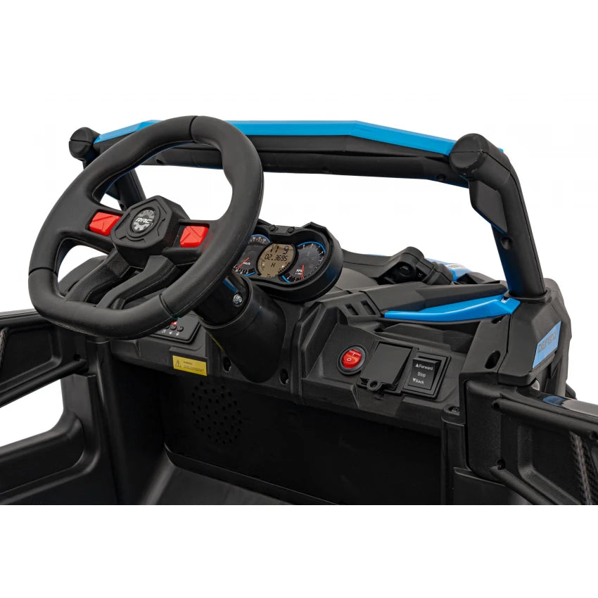 Carro Elétrico para Criança MAVERICK STYLE 4x4 24v Azul c/ RODAS DE BORRACHA & ASSENTO EM PELE