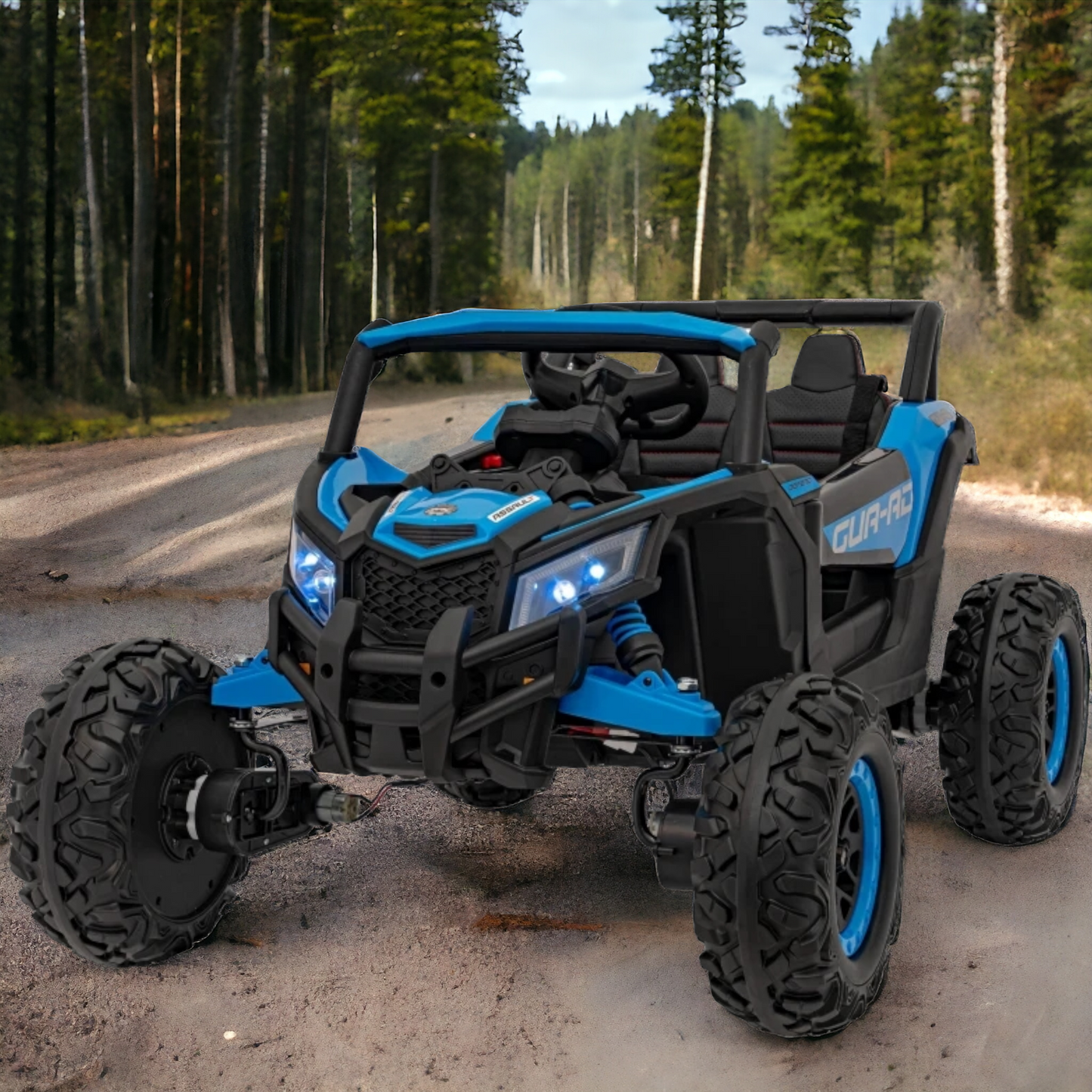 Carro Elétrico para Criança MAVERICK STYLE 4x4 24v Azul c/ RODAS DE BORRACHA & ASSENTO EM PELE
