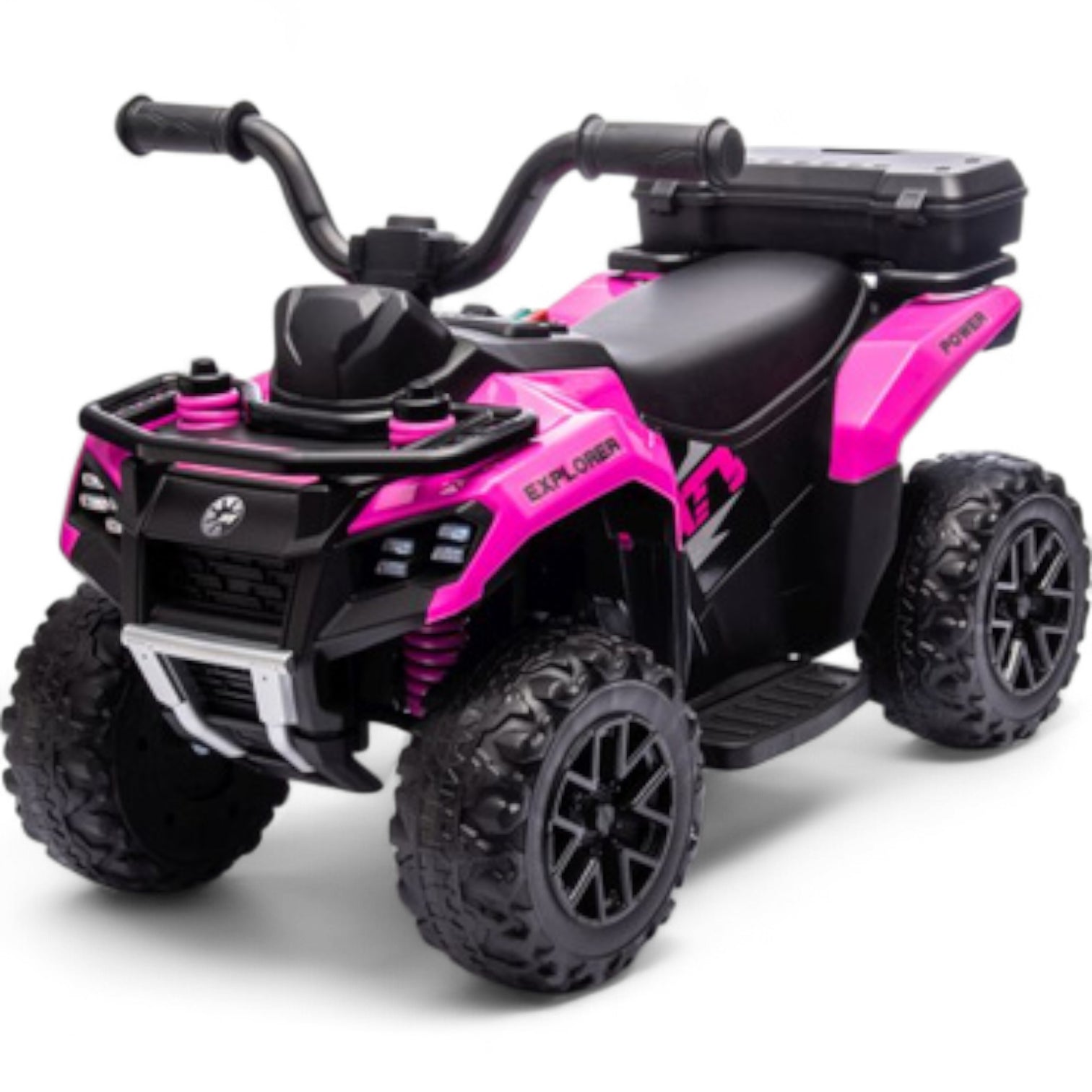Mini Moto 4 Elétrica para Crianças LITTLE EXPLORER 6v Rosa c/ RODAS DE BORRACHA
