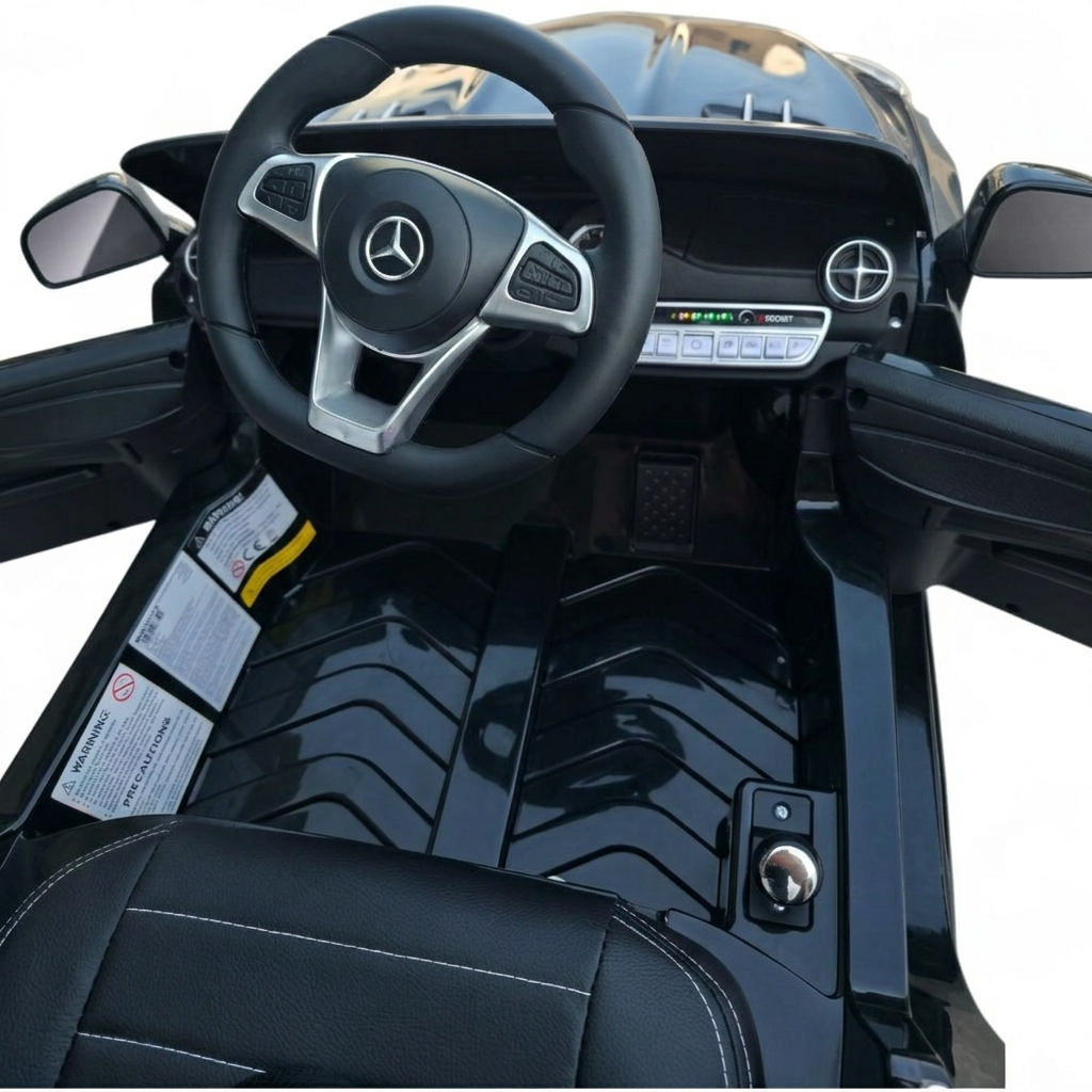 Carro Elétrico para Criança MERCEDES SL500 12V Preto c/ RODAS DE BORRACHA & ASSENTO EM PELE