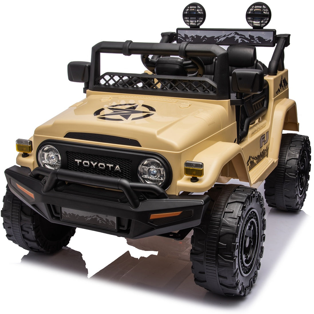 PRÉ-VENDA - Carro Elétrico para Criança TOYOTA FJ CRUISER 12v 4X4 Camel c/ RODAS DE BORRACHA & ASSENTO EM PELE