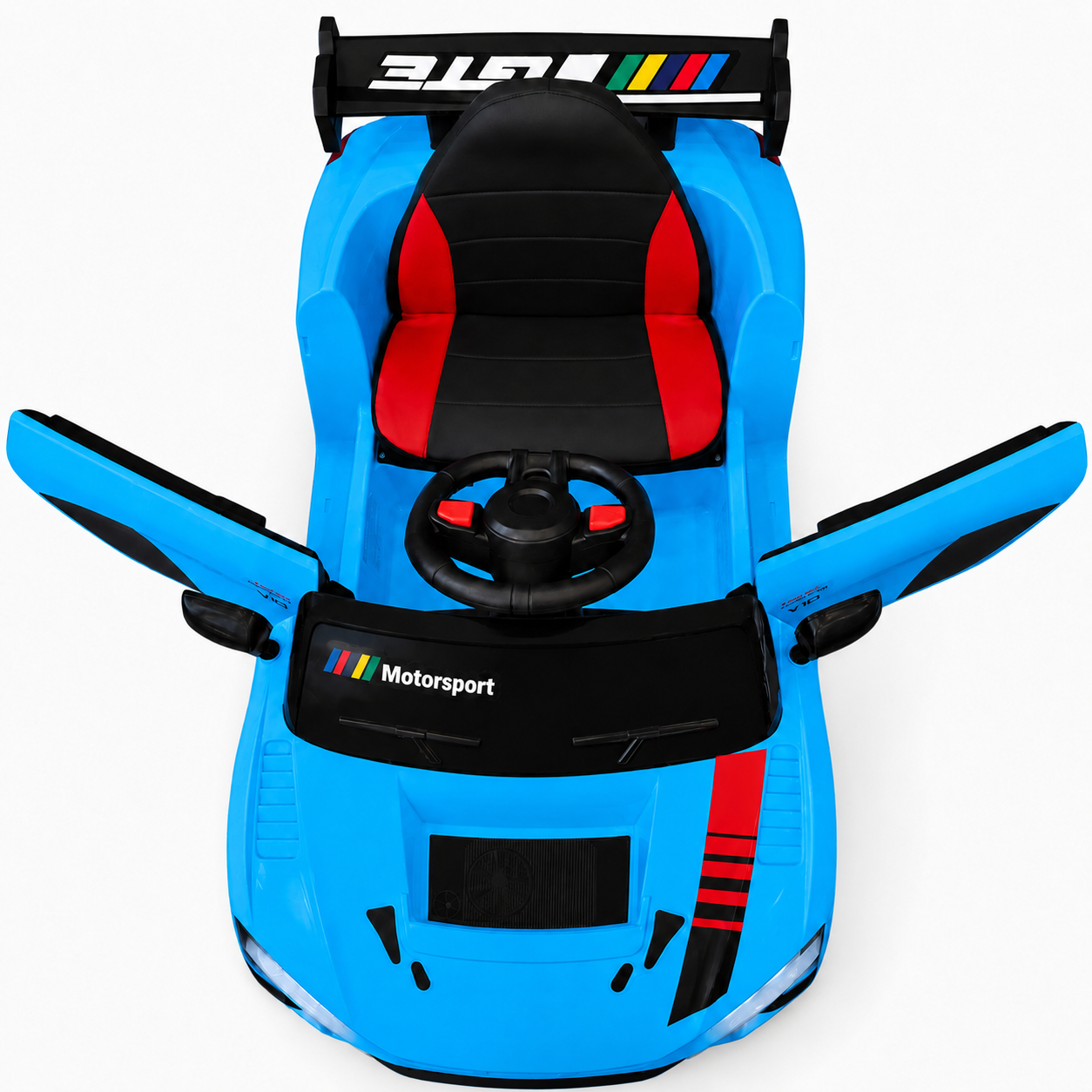 Carro Elétrico para Criança R8 Style 12v Azul c/ RODAS DE BORRACHA & ASSENTO EM PELE