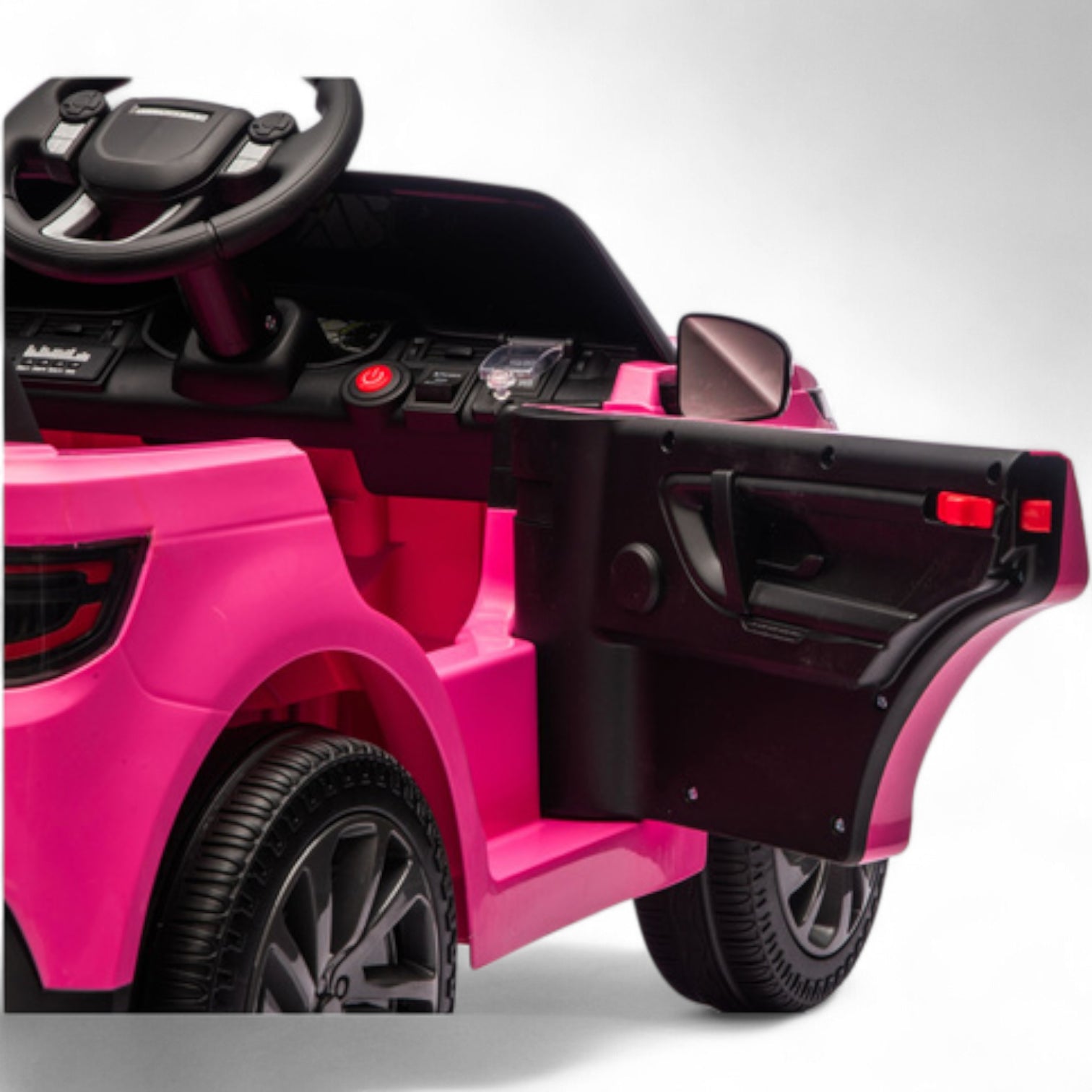 Carro Elétrico para Criança RANGE ROVER DISCOVERY 12v Rosa c/ RODAS DE BORRACHA & ASSENTO EM PELE