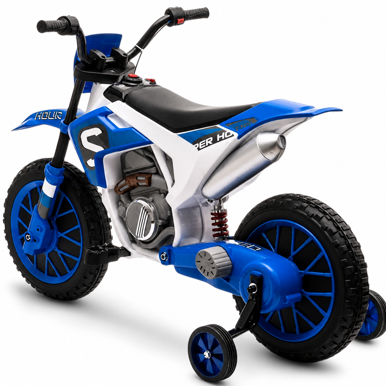 Mota Elétrica para Criança CROSS BLAZE 12v Azul c/ RODAS DE BORRACHA