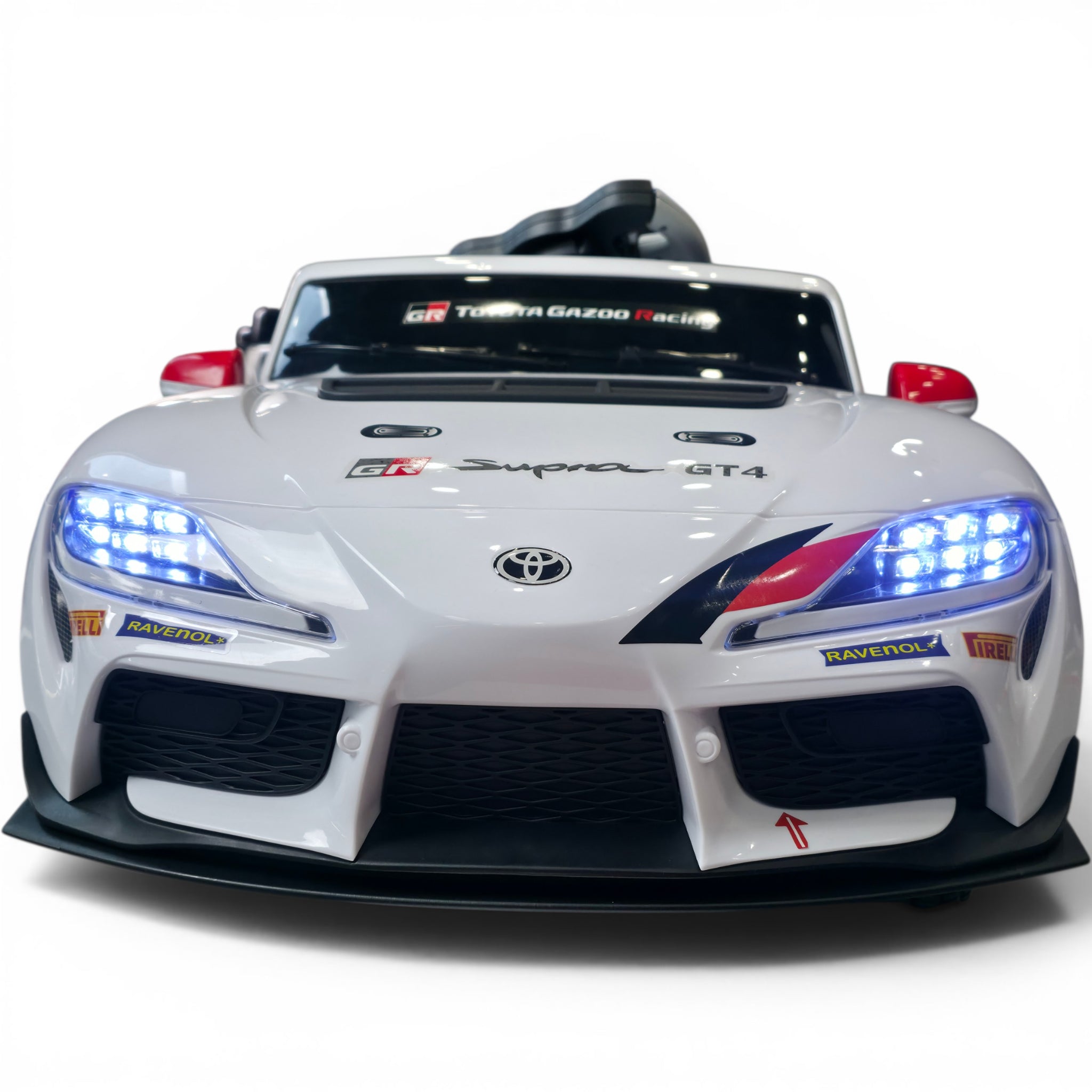Carro Elétrico para Criança TOYOTA GR SUPRA GT4 12v Branco c/ RODAS DE BORRACHA & ASSENTO EM PELE
