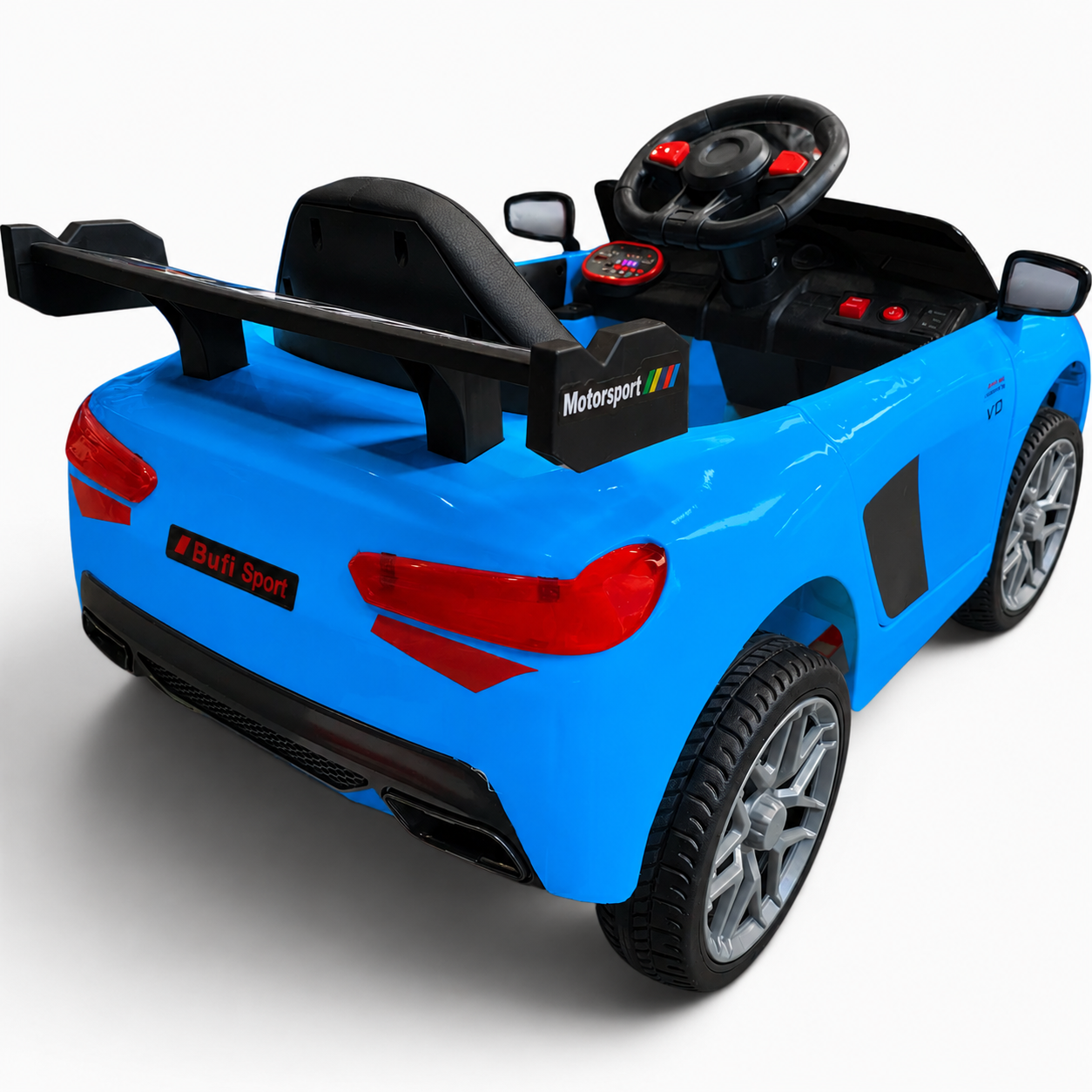 Carro Elétrico para Criança R8 Style 12v Azul c/ RODAS DE BORRACHA & ASSENTO EM PELE