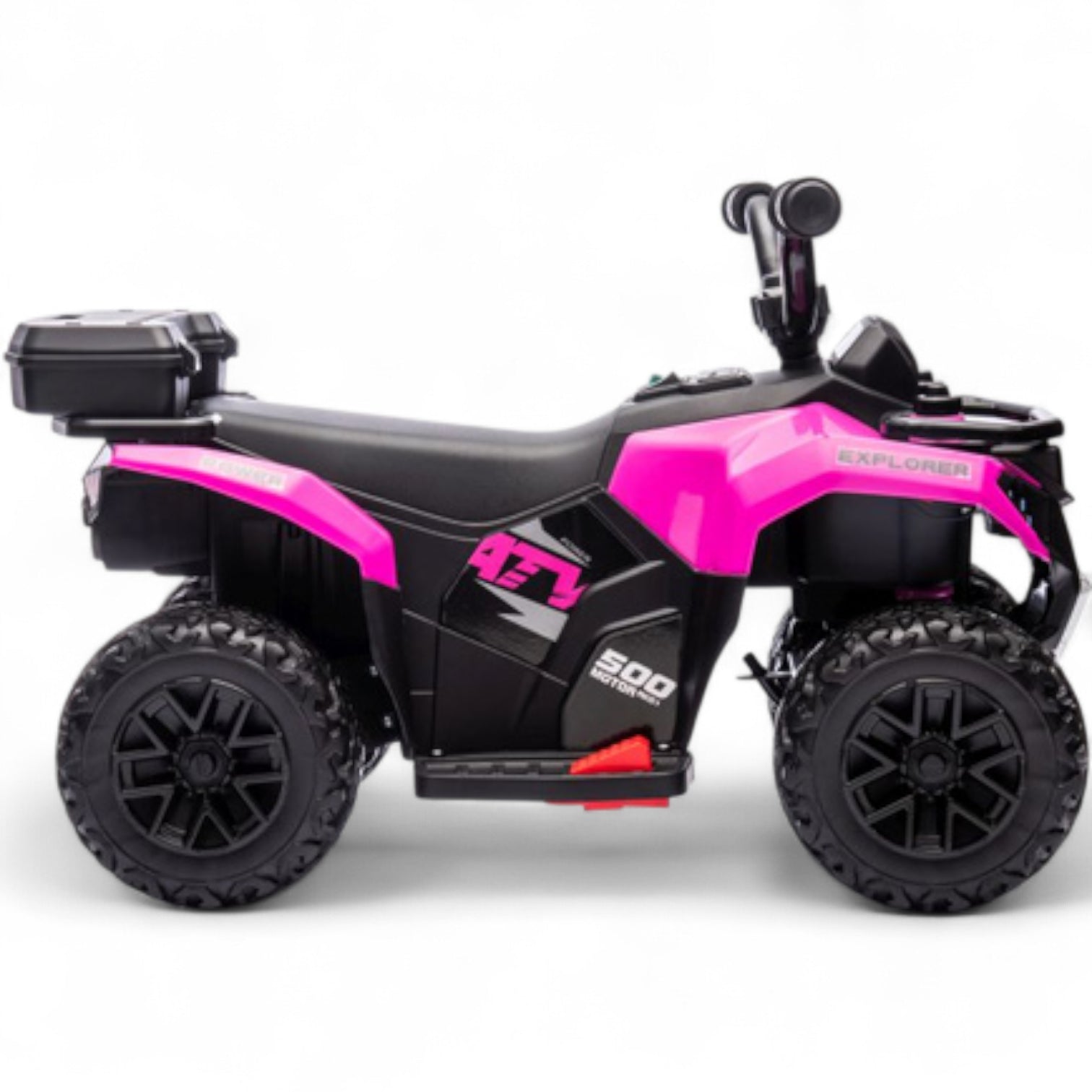 Mini Moto 4 Elétrica para Crianças LITTLE EXPLORER 6v Rosa c/ RODAS DE BORRACHA