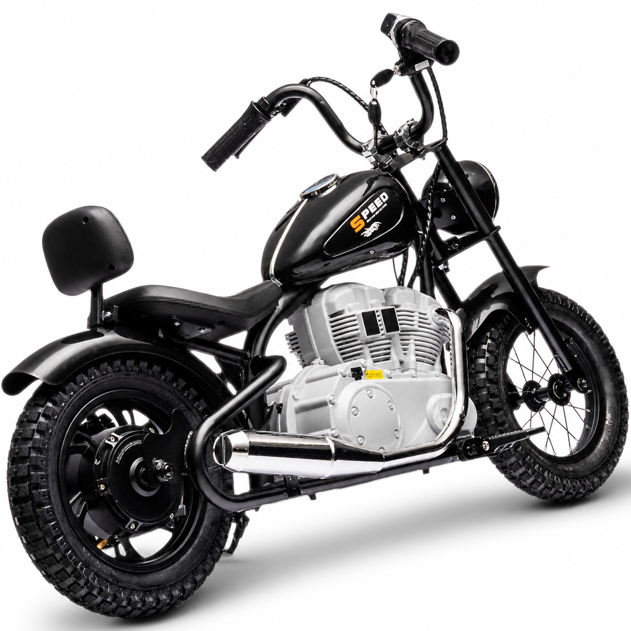 Mota Elétrica para Criança MINI REBEL 36v Preta c/ RODAS PNEUMÁTICAS E ASSENTO EM PELE