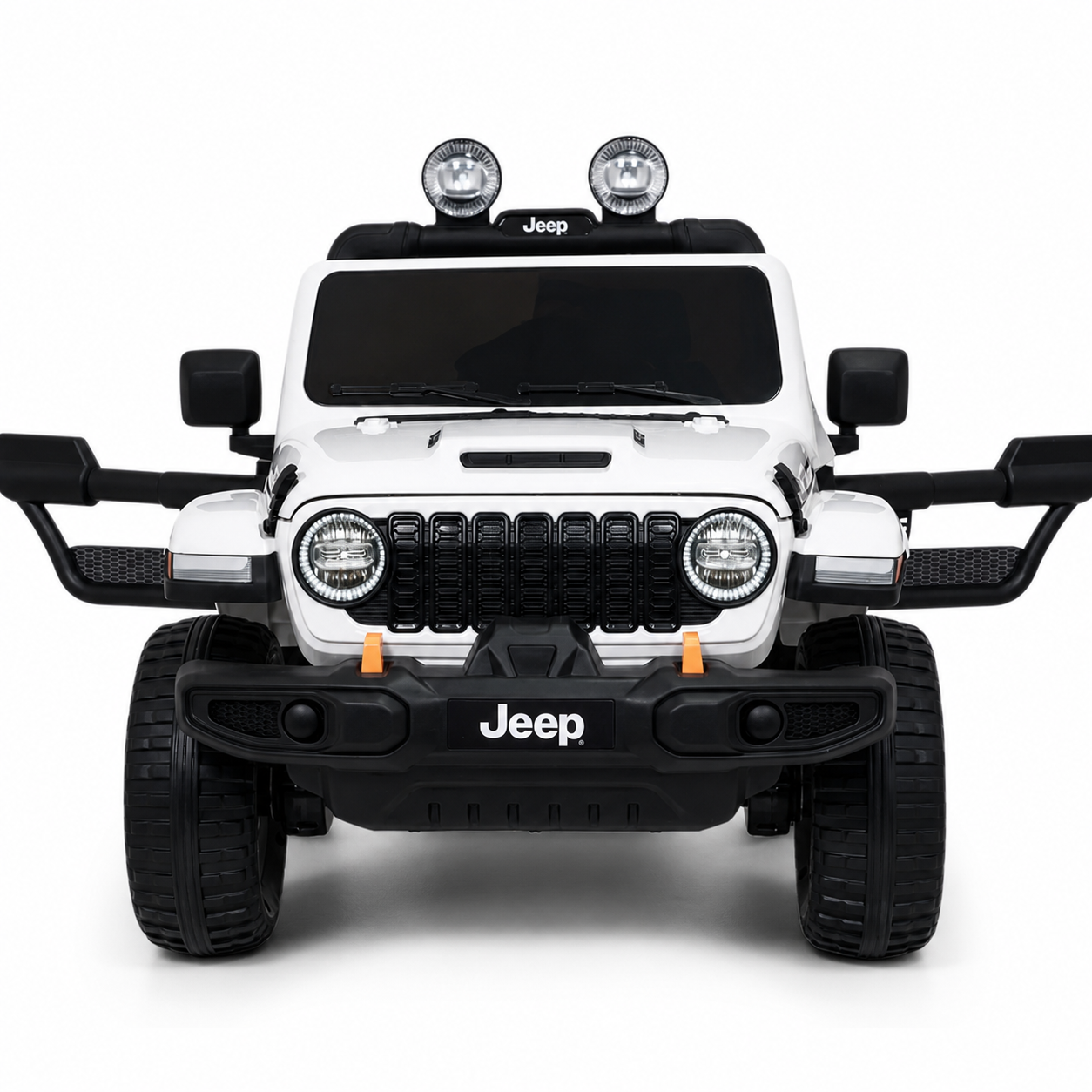 Carro Elétrico para Criança JEEP RUBICON 4x4 24v Branco c/ RODAS DE BORRACHA & ASSENTO EM PELE