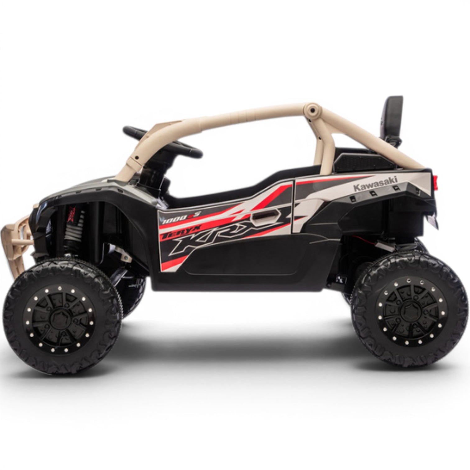 Carro Elétrico para criança KAWASAKI 24V Khaki c/ RODAS DE BORRACHA & ASSENTO EM PELE