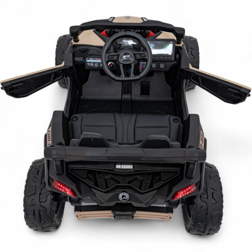 Carro Elétrico para Criança CAN-AM MAVERICK 4x4 24v Khaki c/ RODAS DE BORRACHA & ASSENTO EM PELE