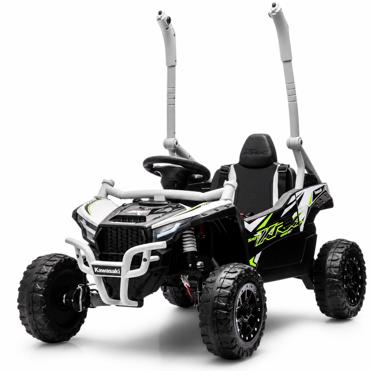 Carro Elétrico para Criança Buggy KAWASAKI 4x4 12v BATERIA DE LITIO Branco c/ RODAS DE BORRACHA & ASSENTO EM PELE