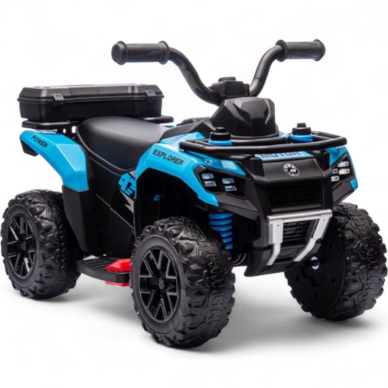 Mini Moto 4 Elétrica para Crianças LITTLE EXPLORER 6v Azul c/ RODAS DE BORRACHA