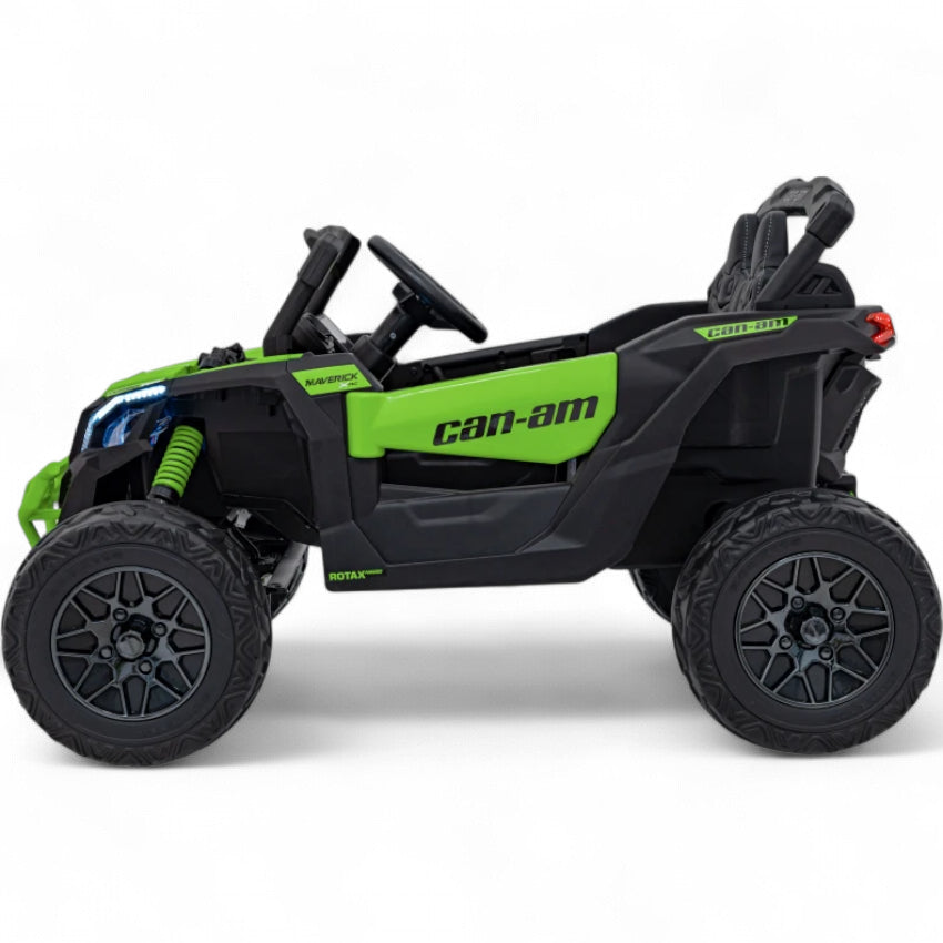 Carro Elétrico para Criança CAN-AM MAVERICK 4x4 24v Verde c/ RODAS DE BORRACHA & ASSENTO EM PELE