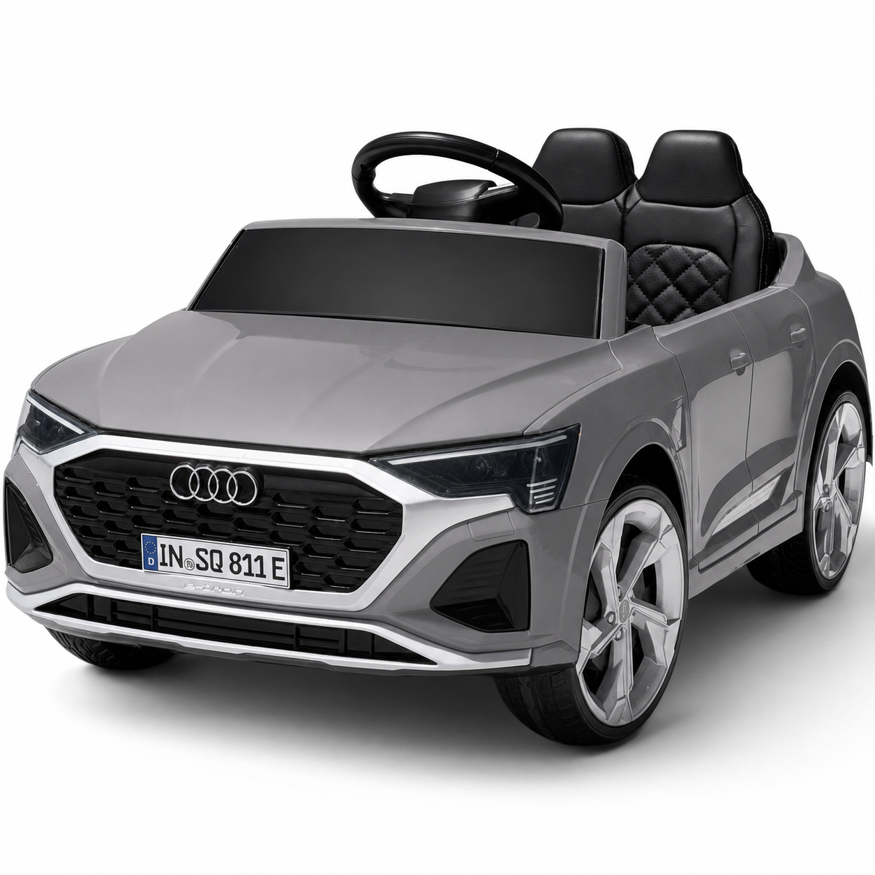 Carro Elétrico para Criança AUDI SQ8 12V Cinza c/ RODAS DE BORRACHA & ASSENTO EM PELE