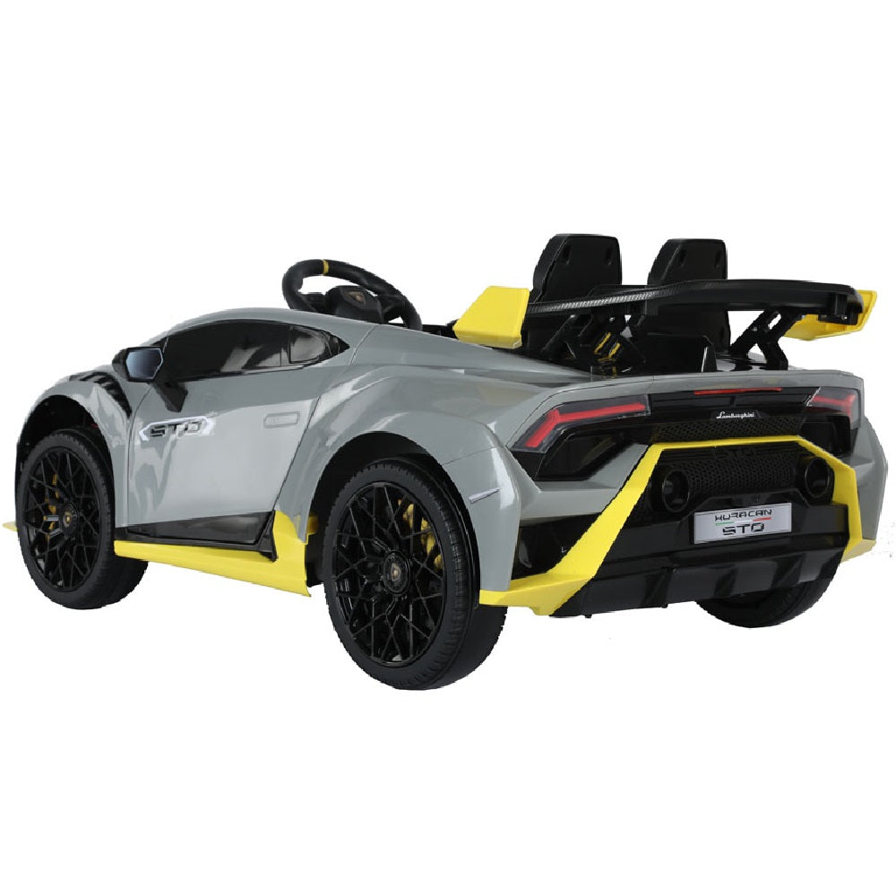 Pré-Venda Carro Elétrico para Criança LAMBORGHINI HURACAN 12v Cinza c/ RODAS DE BORRACHA & ASSENTO EM PELE