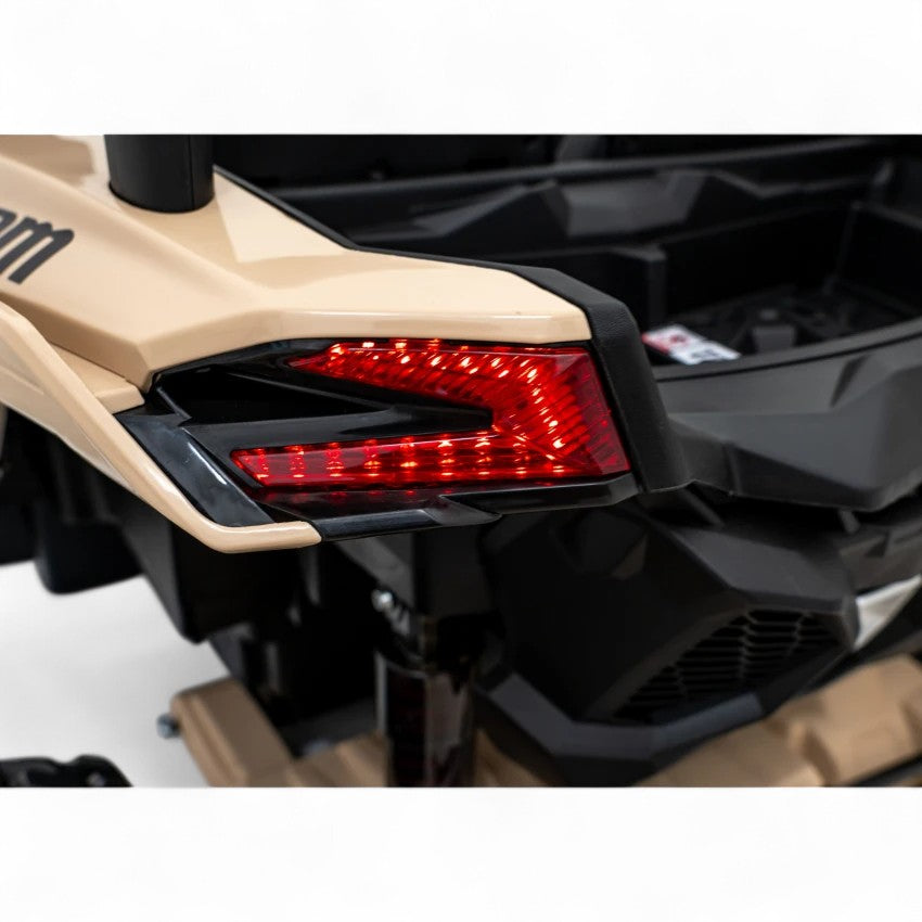 Carro Elétrico para Criança CAN-AM MAVERICK TURBO RR 4x4 24v Caqui c/ RODAS DE BORRACHA & ASSENTO EM PELE