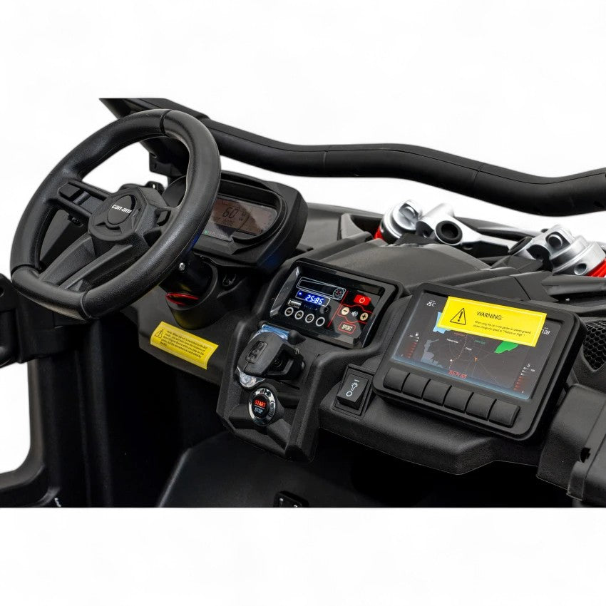 Carro Elétrico para Criança CAN-AM MAVERICK TURBO RR 4x4 24v Caqui c/ RODAS DE BORRACHA & ASSENTO EM PELE
