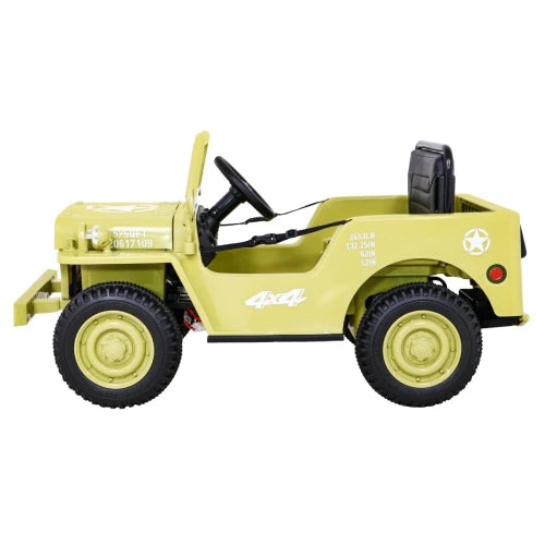 Carro Elétrico para Criança Jipe WILLYS 12v Matcha c/ RODAS DE BORRACHA & ASSENTO EM PELE