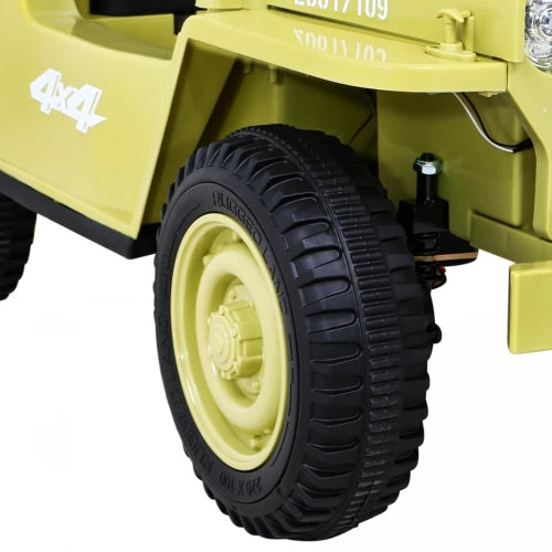 Carro Elétrico para Criança Jipe WILLYS 12v Matcha c/ RODAS DE BORRACHA & ASSENTO EM PELE