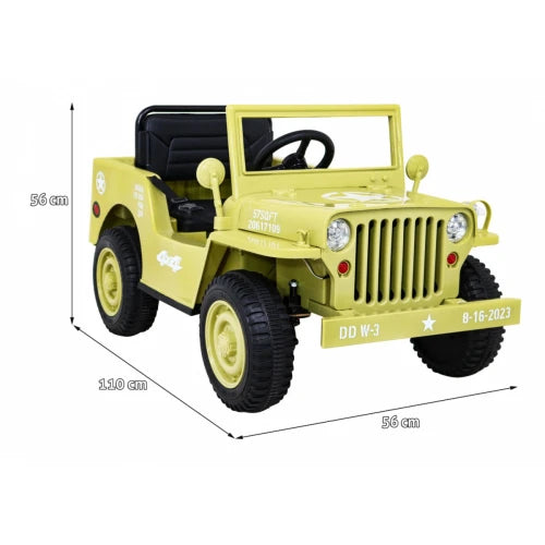 Carro Elétrico para Criança Jipe WILLYS 12v Matcha c/ RODAS DE BORRACHA & ASSENTO EM PELE