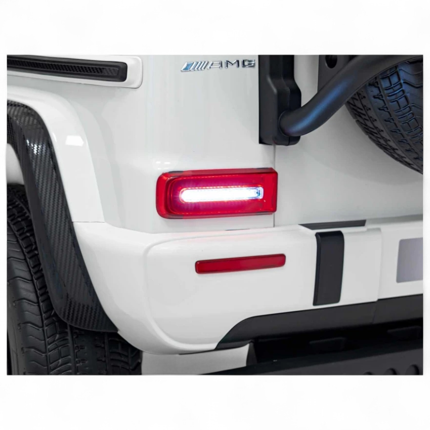 Carro Elétrico para Criança Mercedes G63 AMG XXL Branco 24v 4x200w c/ Rodas de Borracha & Assentos em Pele