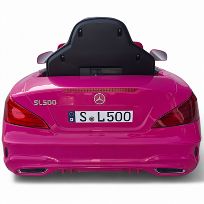 Carro Elétrico para Criança MERCEDES SL500 12V Rosa c/ RODAS DE BORRACHA & ASSENTO EM PELE