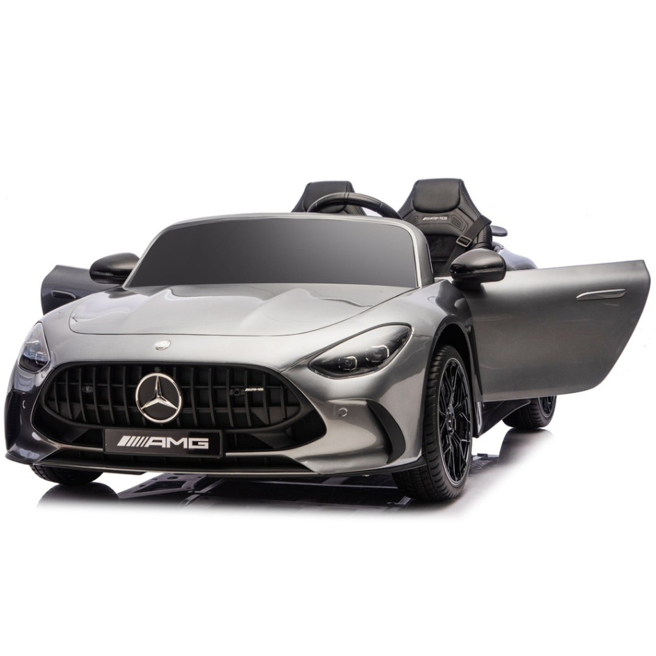 Carro Elétrico para Criança MERCEDES GT63 24v XXL Cinza Metalizado c/ MP4, RODAS DE BORRACHA & ASSENTO EM PELE