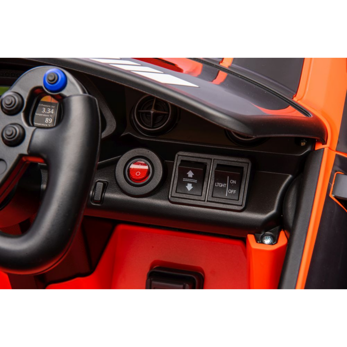 Mercedes GT3 Deluxe 12V Laranja – carro elétrico para criança (vista 9)