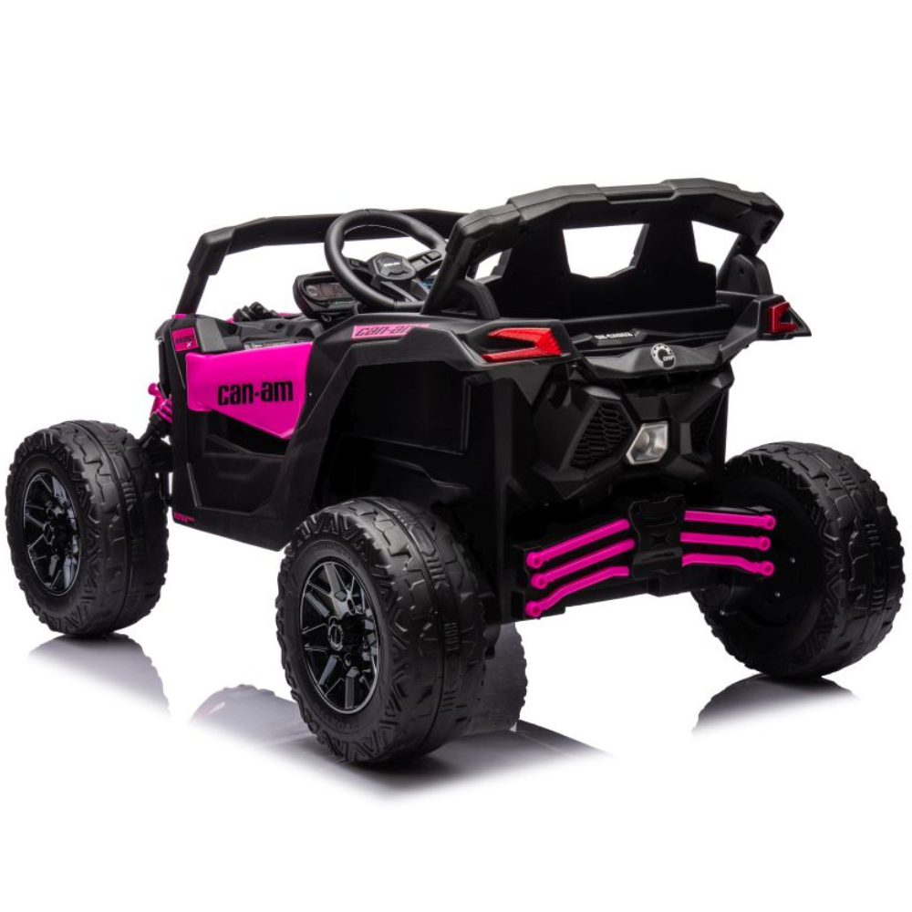 Carro Elétrico para Criança CAN-AM MAVERICK 4x4 24v Rosa c/ RODAS DE BORRACHA & ASSENTO EM PELE