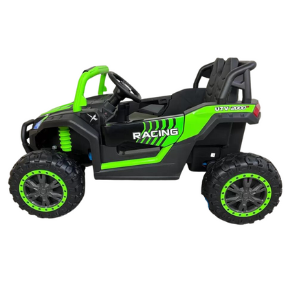 Carro Elétrico para Criança BEACH BUGGY 4x4 24v Verde c/ RODAS DE BORRACHA & ASSENTO EM PELE