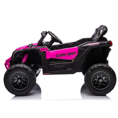 Carro Elétrico para Criança CAN-AM MAVERICK 4x4 24v Rosa c/ RODAS DE BORRACHA & ASSENTO EM PELE