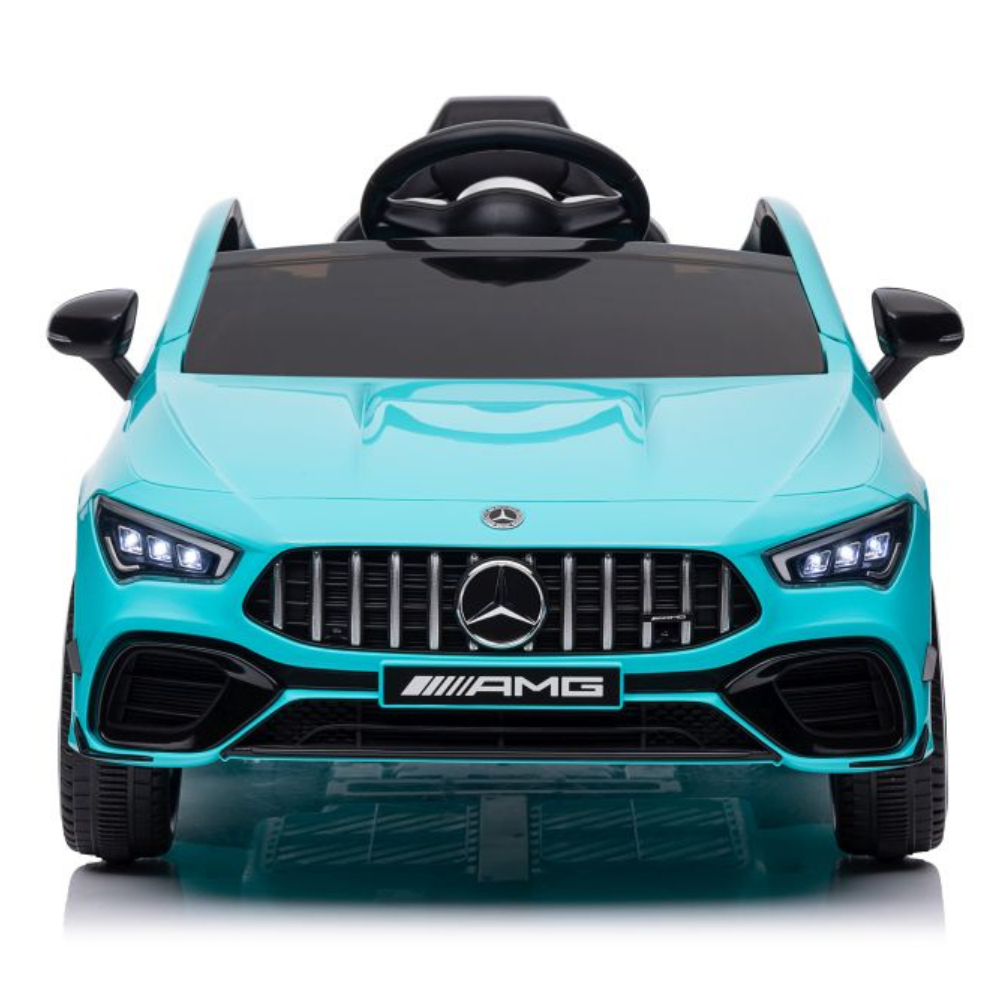 Carro Elétrico para Criança MERCEDES CLA 4x4 12v Turquesa c/ RODAS DE BORRACHA & ASSENTO EM PELE