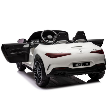 Carro Elétrico para Criança MERCEDES SL63 Branco 4x4  2 LUGARES 24v c/ RODAS DE BORRACHA & ASSENTO EM PELE