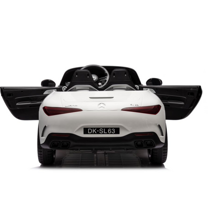 Carro Elétrico para Criança MERCEDES SL63 Branco 4x4  2 LUGARES 24v c/ RODAS DE BORRACHA & ASSENTO EM PELE