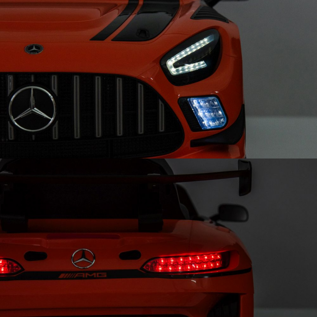 Mercedes GT3 Deluxe 12V Laranja – carro elétrico para criança (vista 14)