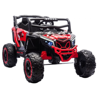 Carro Elétrico para Criança Buggy Speed Vermelho 4x4 12v c/ RODAS DE BORRACHA & ASSENTO EM PELE