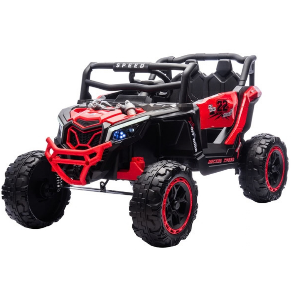 Carro Elétrico para Criança Buggy Speed Vermelho 4x4 12v c/ RODAS DE BORRACHA & ASSENTO EM PELE